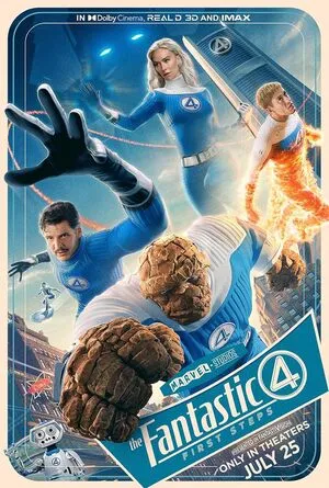 The Fantastic 4: First Steps 2025 Hindi Dual Audio Movie Poster